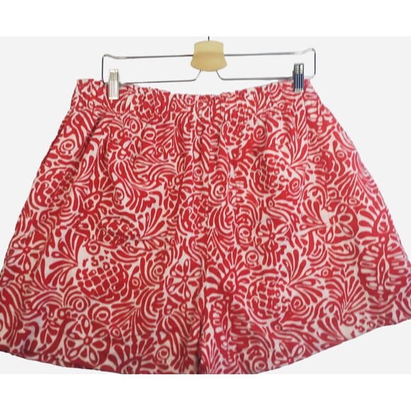 NWT LOFT outlet linen blend pull on high rise shorts red print woman's size XL - Picture 12 of 12